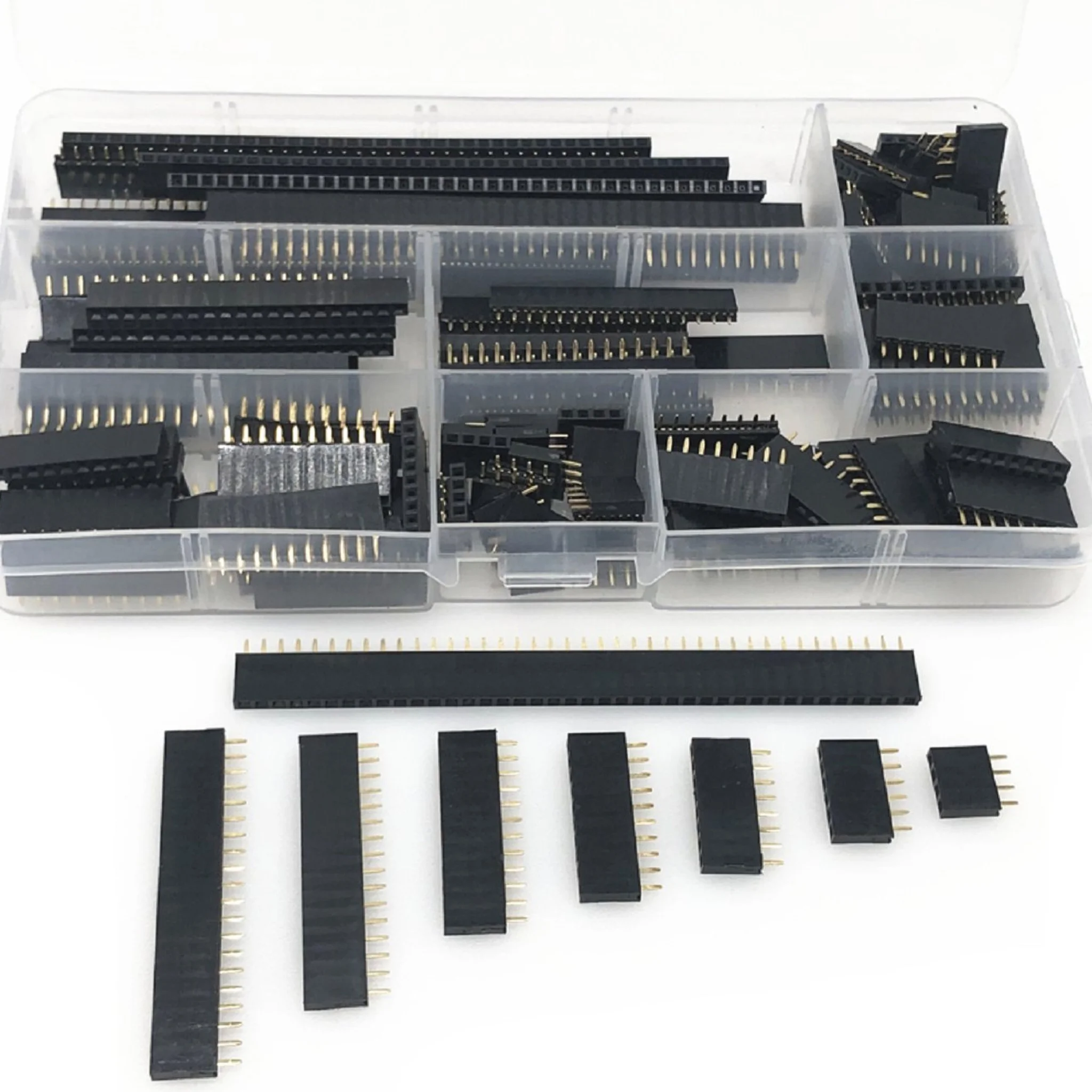 120Pcs 2.54mm Straight Single Row PCB Board Female Pin Header Assortment Ki