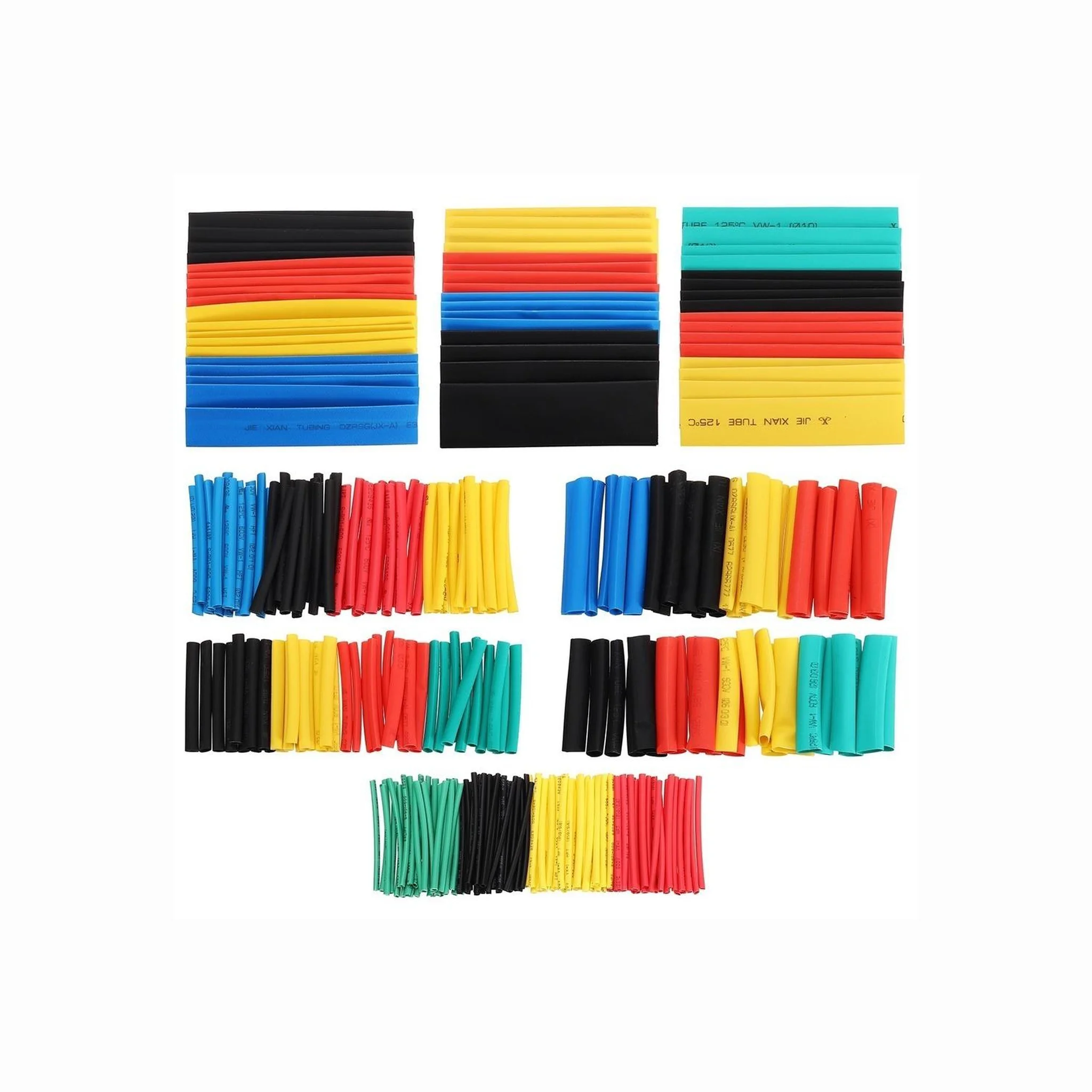 328pcs Assorted Polyolefin Heat Shrink Tubing Set
