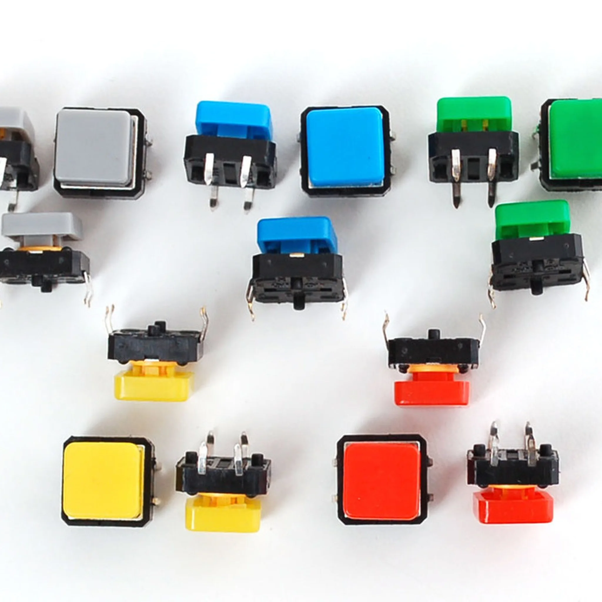 Adafruit Colorful Square Tactile Button Switch Assortment – 15 pack