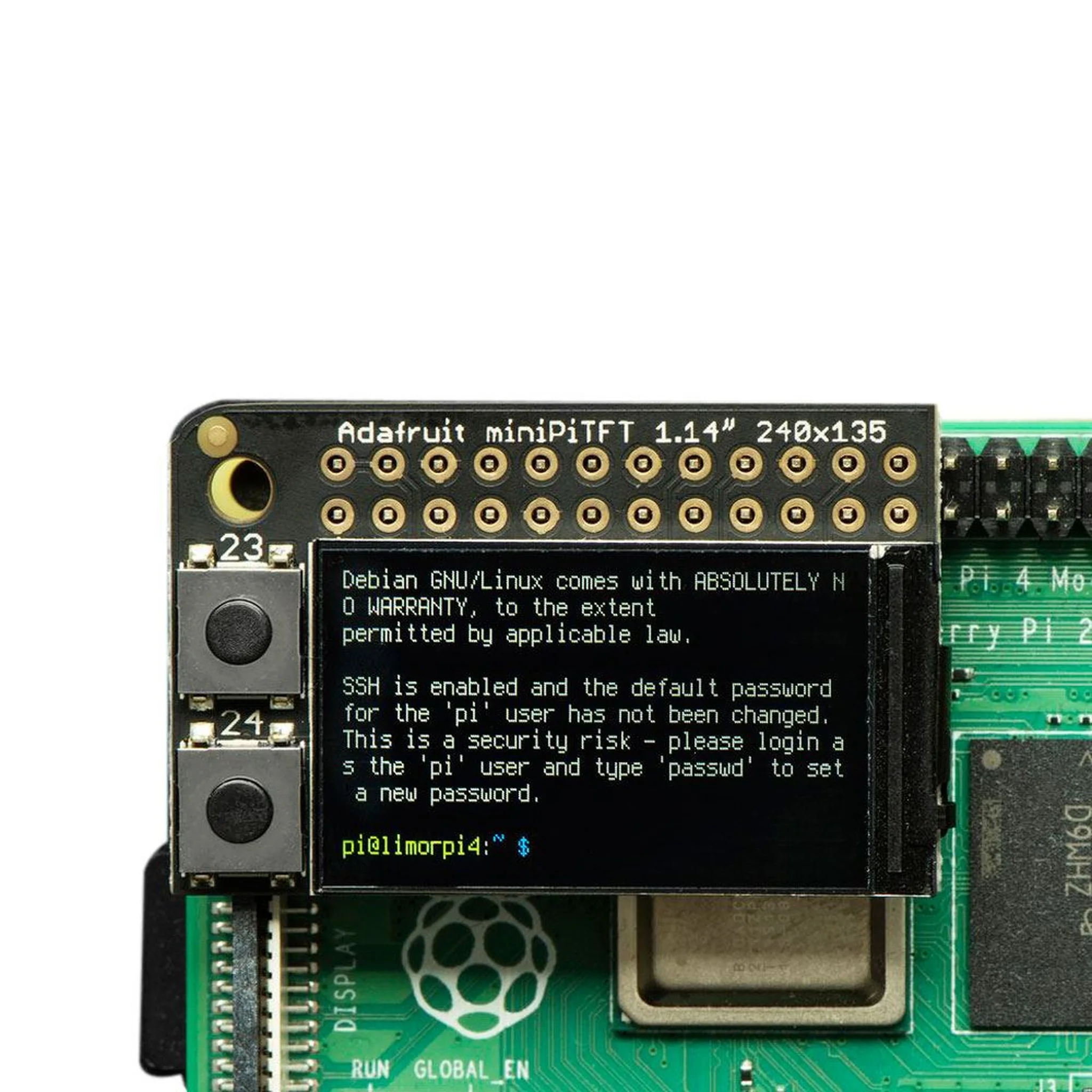 Adafruit Mini PiTFT – 135×240 Color TFT Add-on for Raspberry Pi
