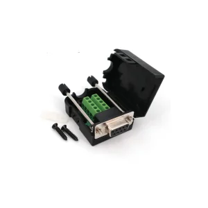 DB9 Female Serial Adapter 9 Pin Signals Terminal Breakout with Plastic Cover