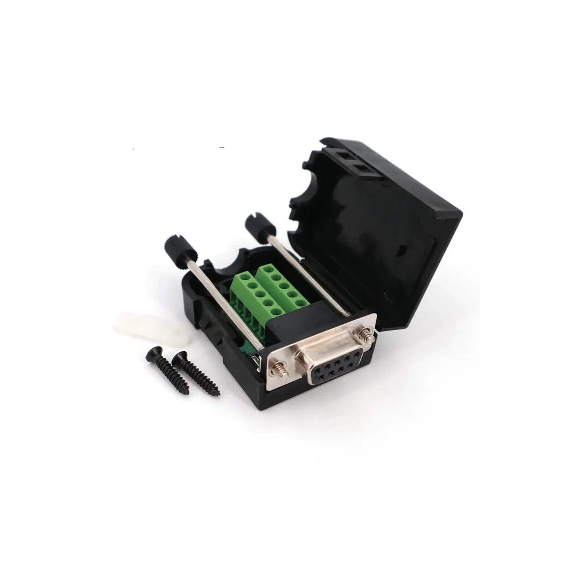 DB9 Female Serial Adapter 9 Pin Signals Terminal Breakout with Plastic Cover