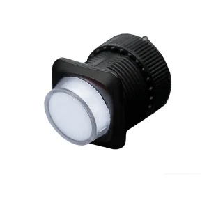Illuminated Pushbutton 16mm  – White Latching On/Off Switch