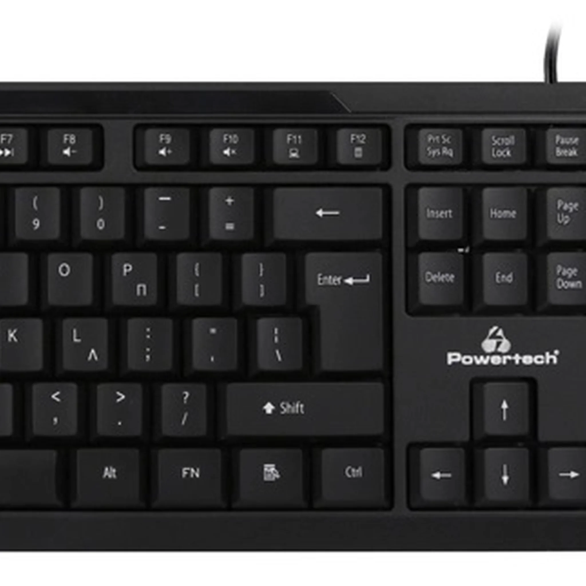 POWERTECH set ποντίκι & πληκτρολόγιο PT-1068, ενσύρματο, 1000dpi, μαύρο