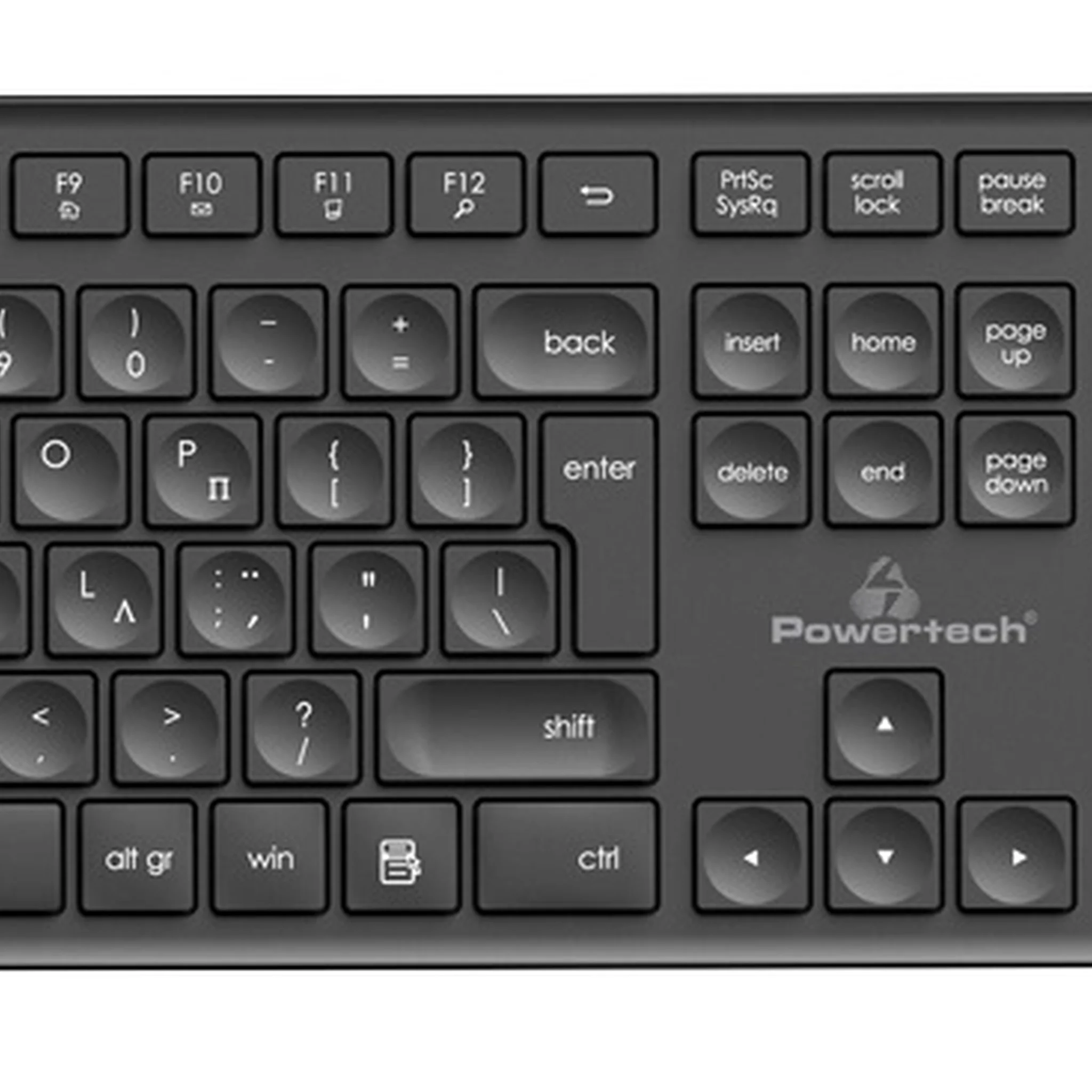 POWERTECH set ποντίκι & πληκτρολόγιο PT-1151, ασύρματο, 1600DPI, μαύρο