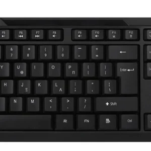 POWERTECH πληκτρολόγιο PT-1069, ενσύρματο, multimedia, 1.4m EN/GR, μαύρο