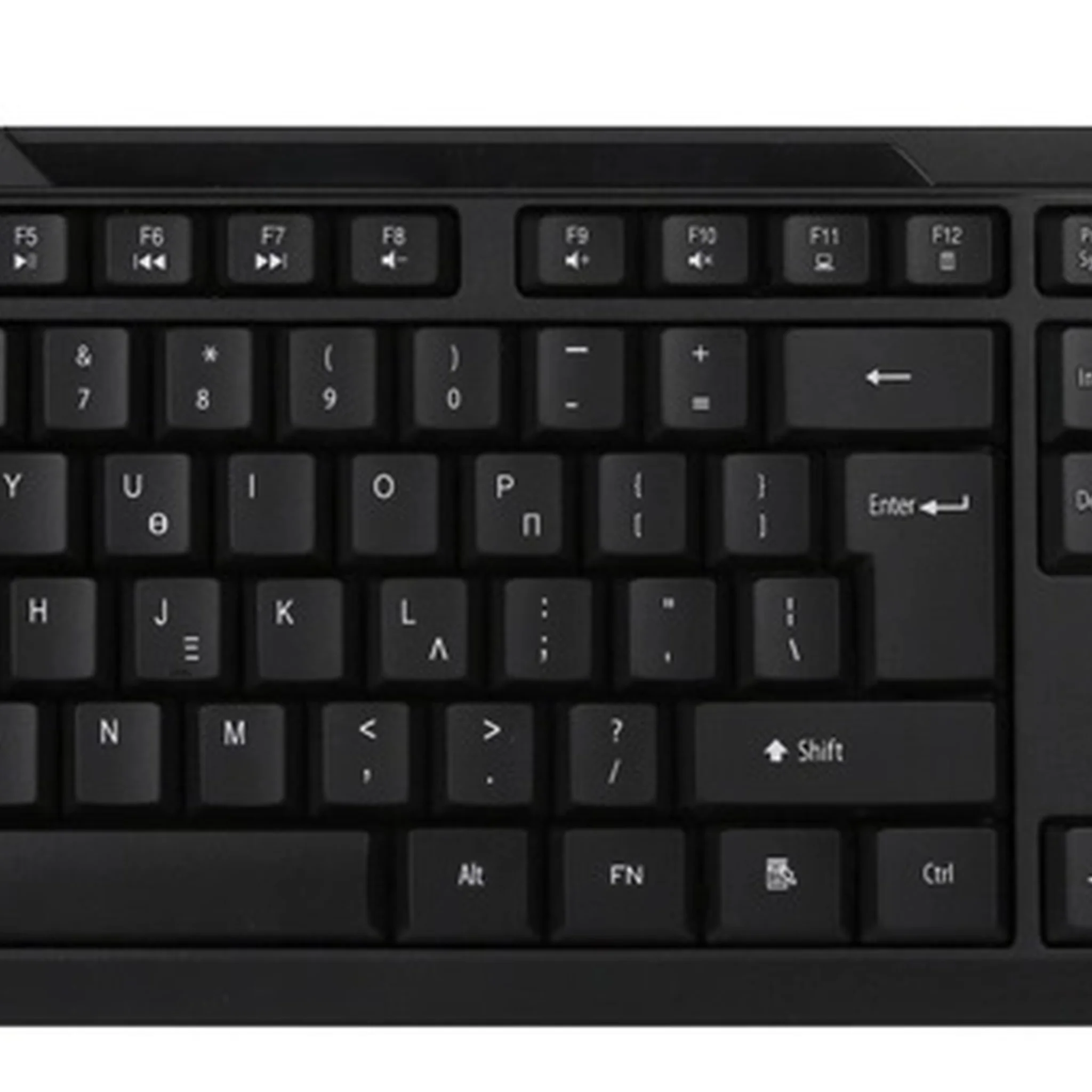 POWERTECH πληκτρολόγιο PT-1069, ενσύρματο, multimedia, 1.4m EN/GR, μαύρο