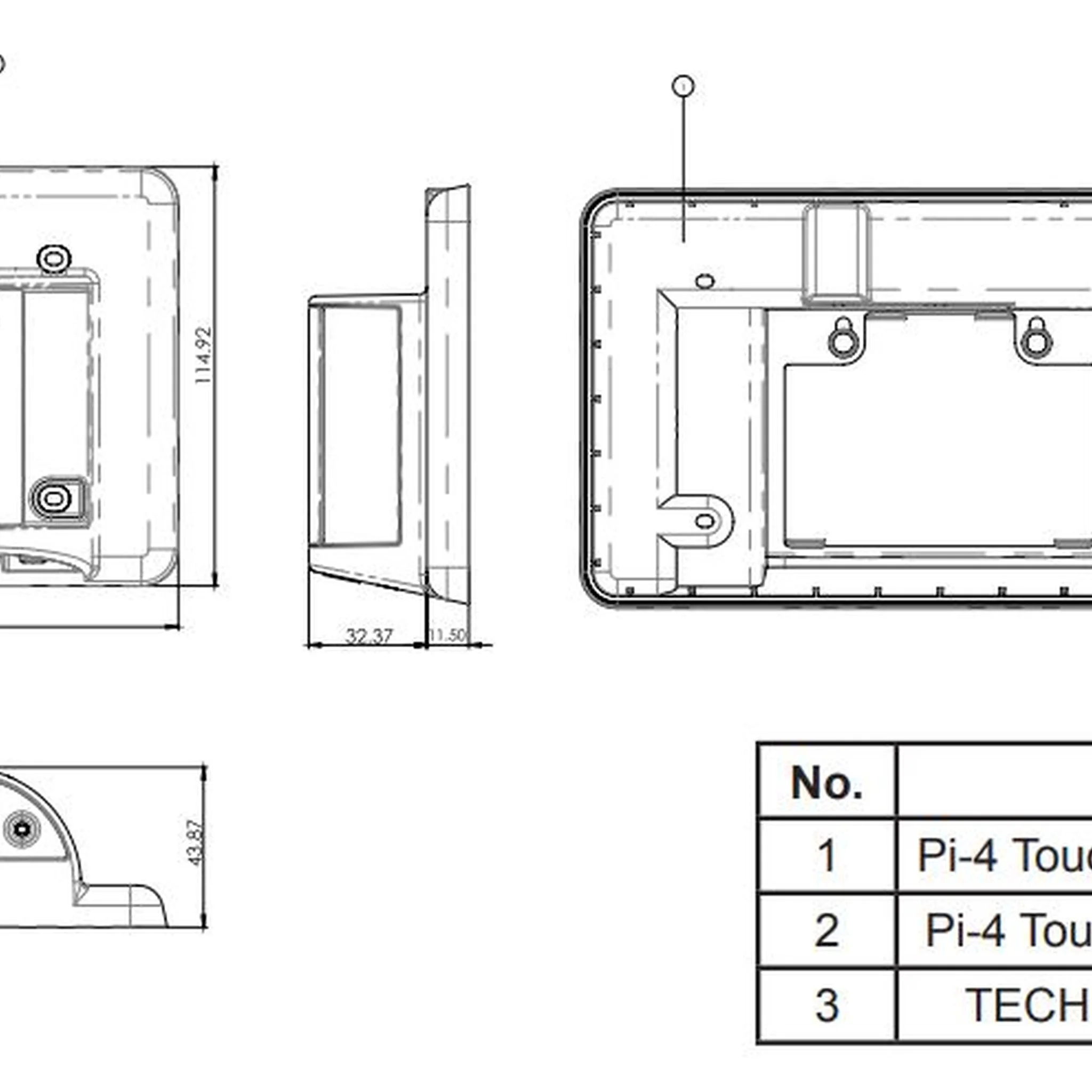 Raspberry Pi 7 Touchscreen Display Case – White for Raspberry Pi 4