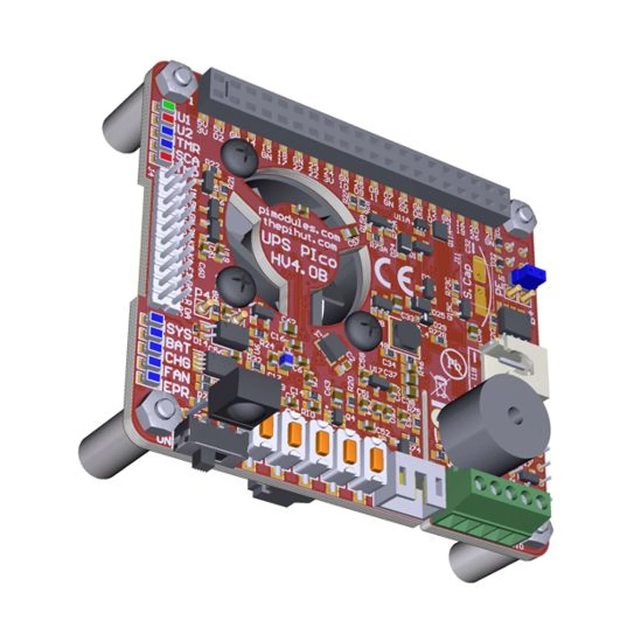 Raspberry Pi UPS PIco HV4.0B/C Advanced Supports 5.5V~32VDC Solar Panels