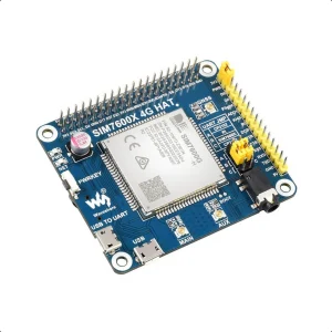 SIM7600E-H 4G HAT for Raspberry Pi, LTE Cat-4 4G / 3G / 2G, GNSS, for Europe, Southeast Asia, West Asia, Africa