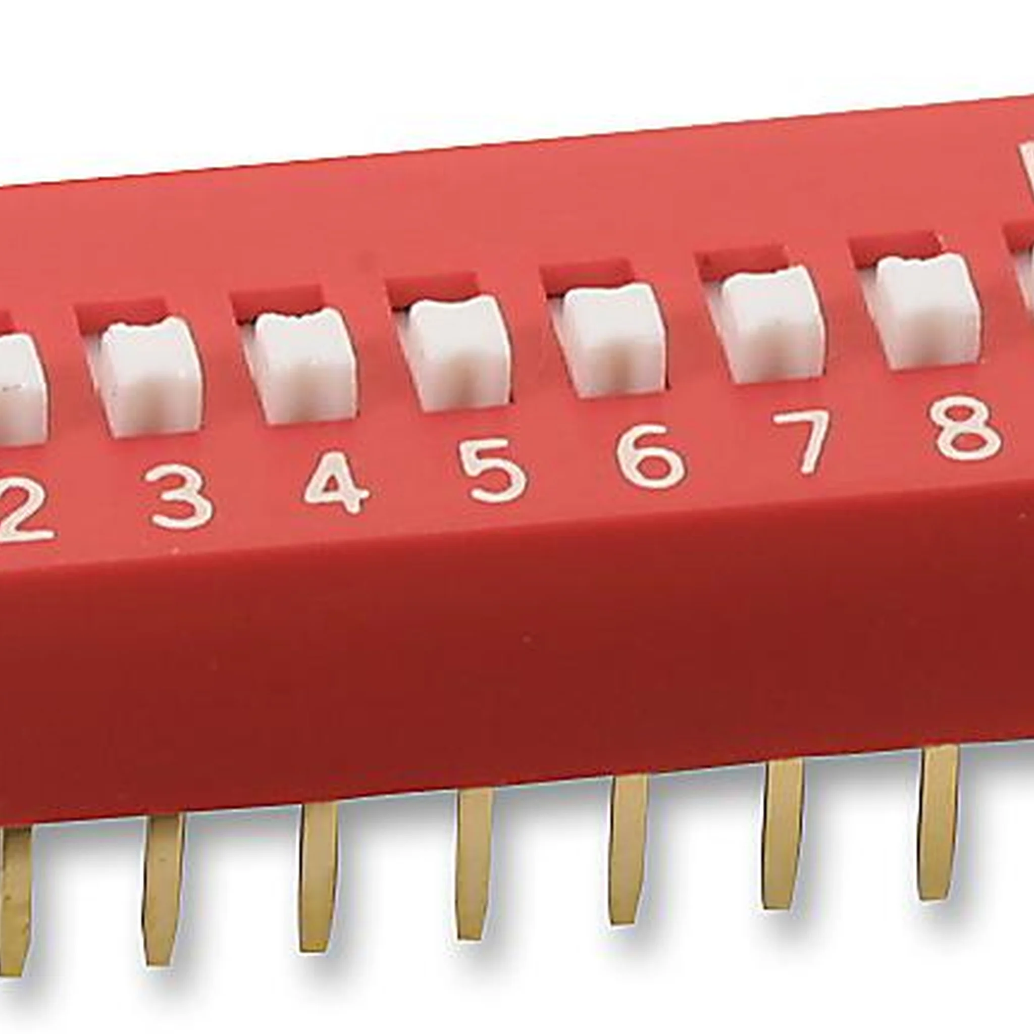 Slide Type Switch 2.54mm – 10 Position Way DIP Red