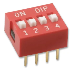 Slide Type Switch 2.54mm – 4 Position Way DIP Red