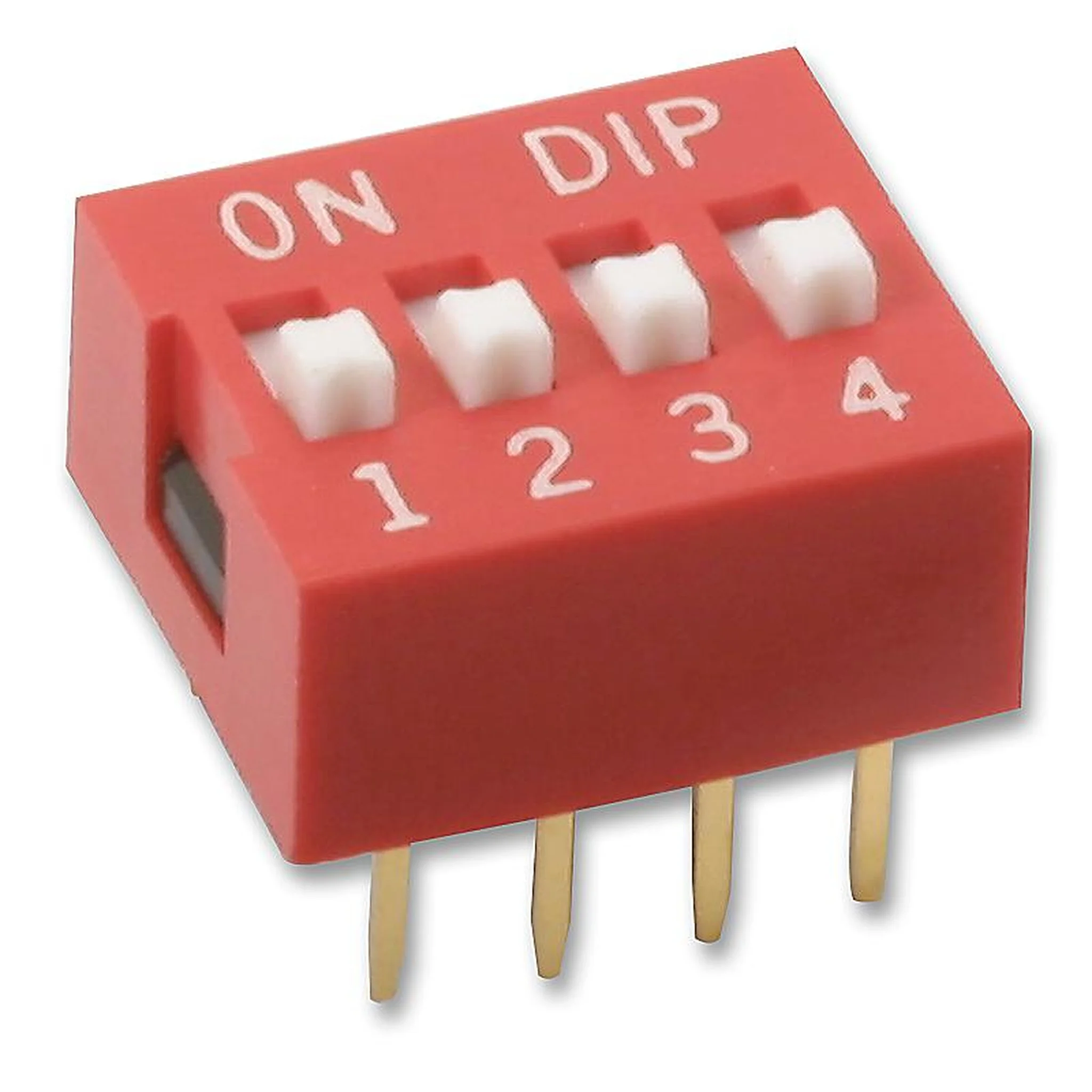 Slide Type Switch 2.54mm – 4 Position Way DIP Red