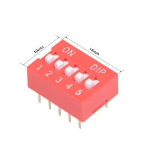 Slide Type Switch 2.54mm – 5 Position Way DIP Red