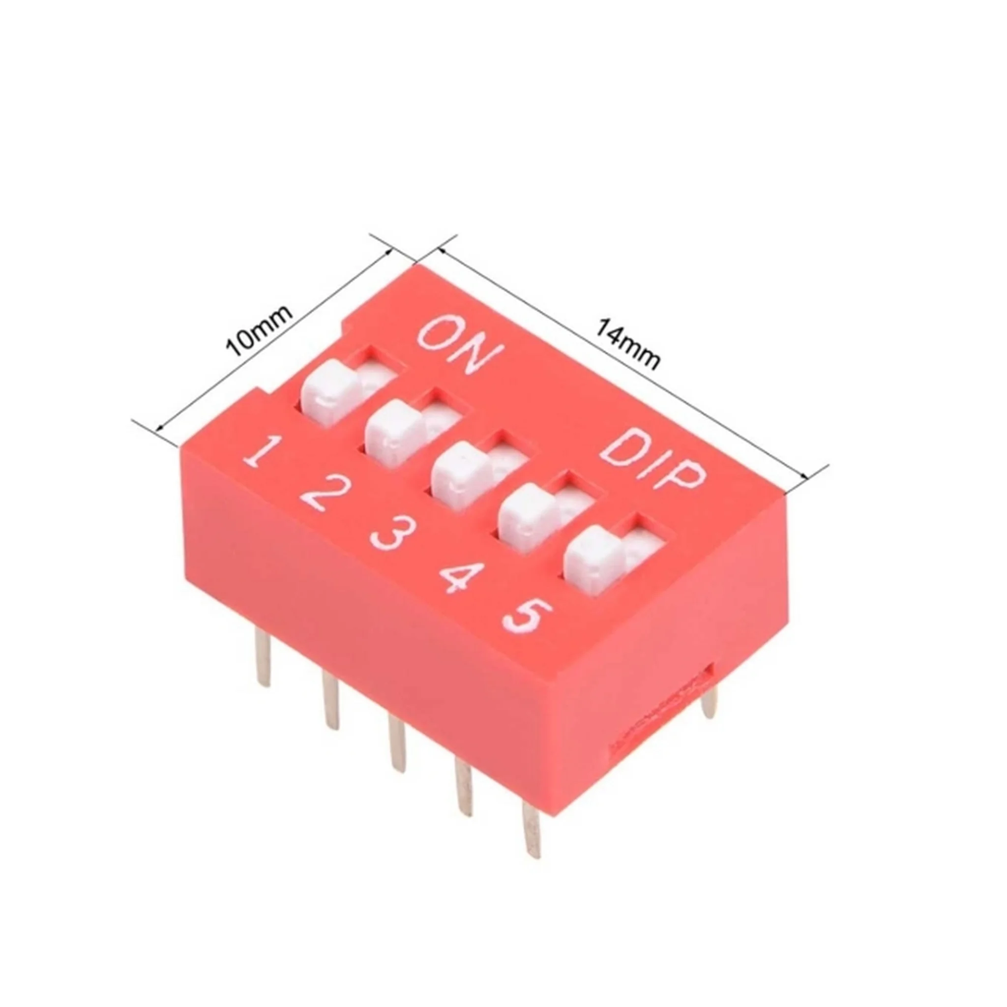 Slide Type Switch 2.54mm – 5 Position Way DIP Red