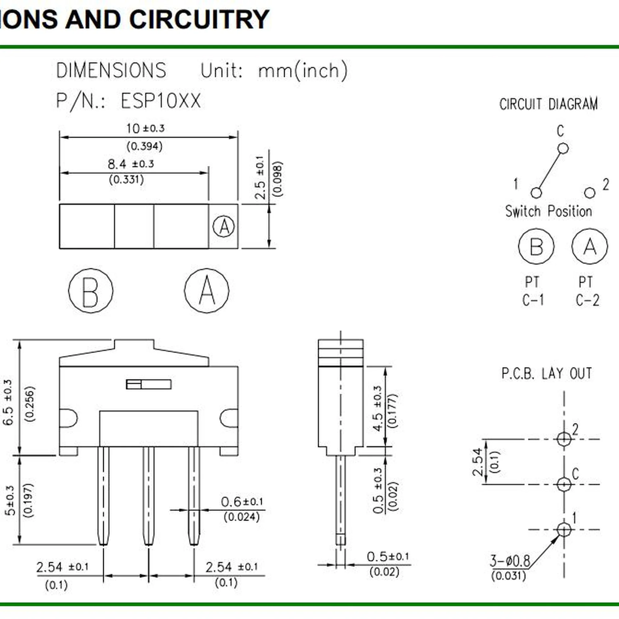 Subminiature Micro Switch without lever, RoHS