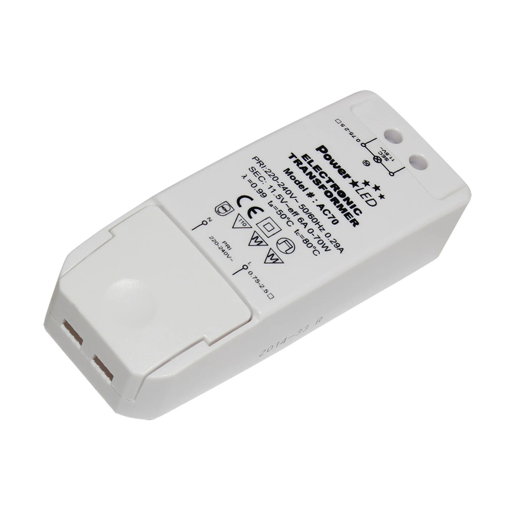 SunPower AC-AC Electronic Transformer 1 Output, 70 W, 11.5 VAC, 6 A