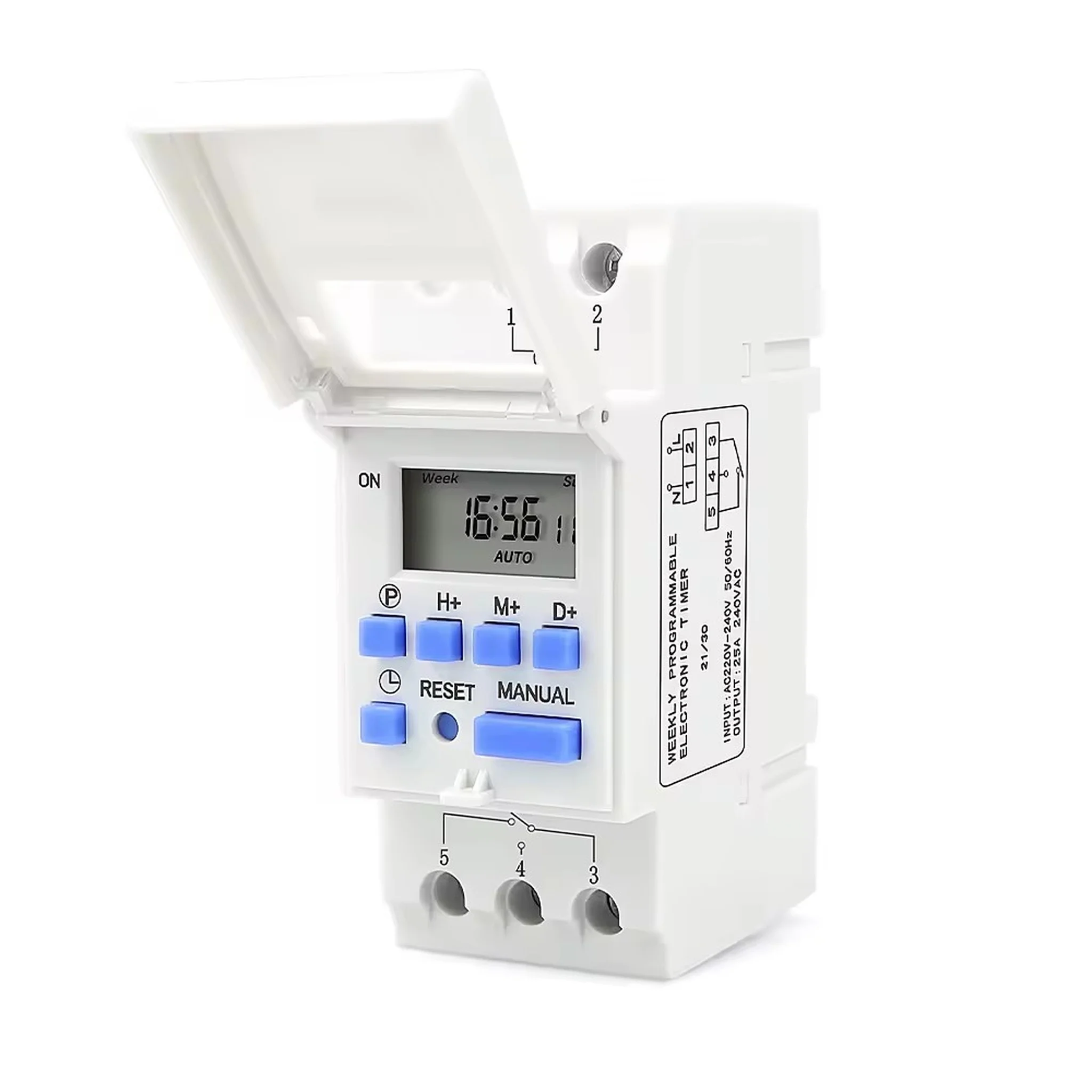 THC15A Digital Timer Switch DIN Rail 220-240VAC 16A