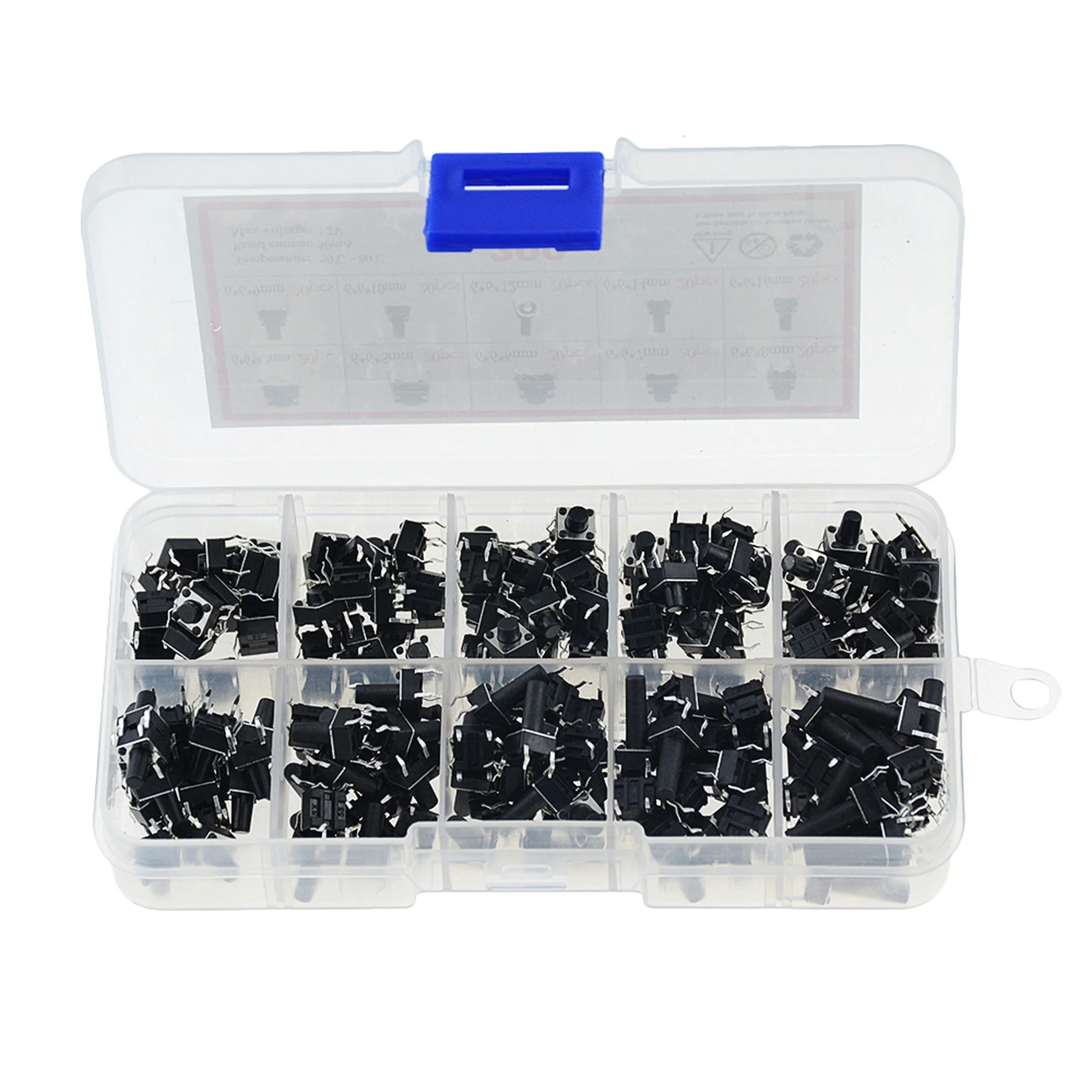 Tact Switch Assortment Kit 6x6mm 4pins – 200pcs