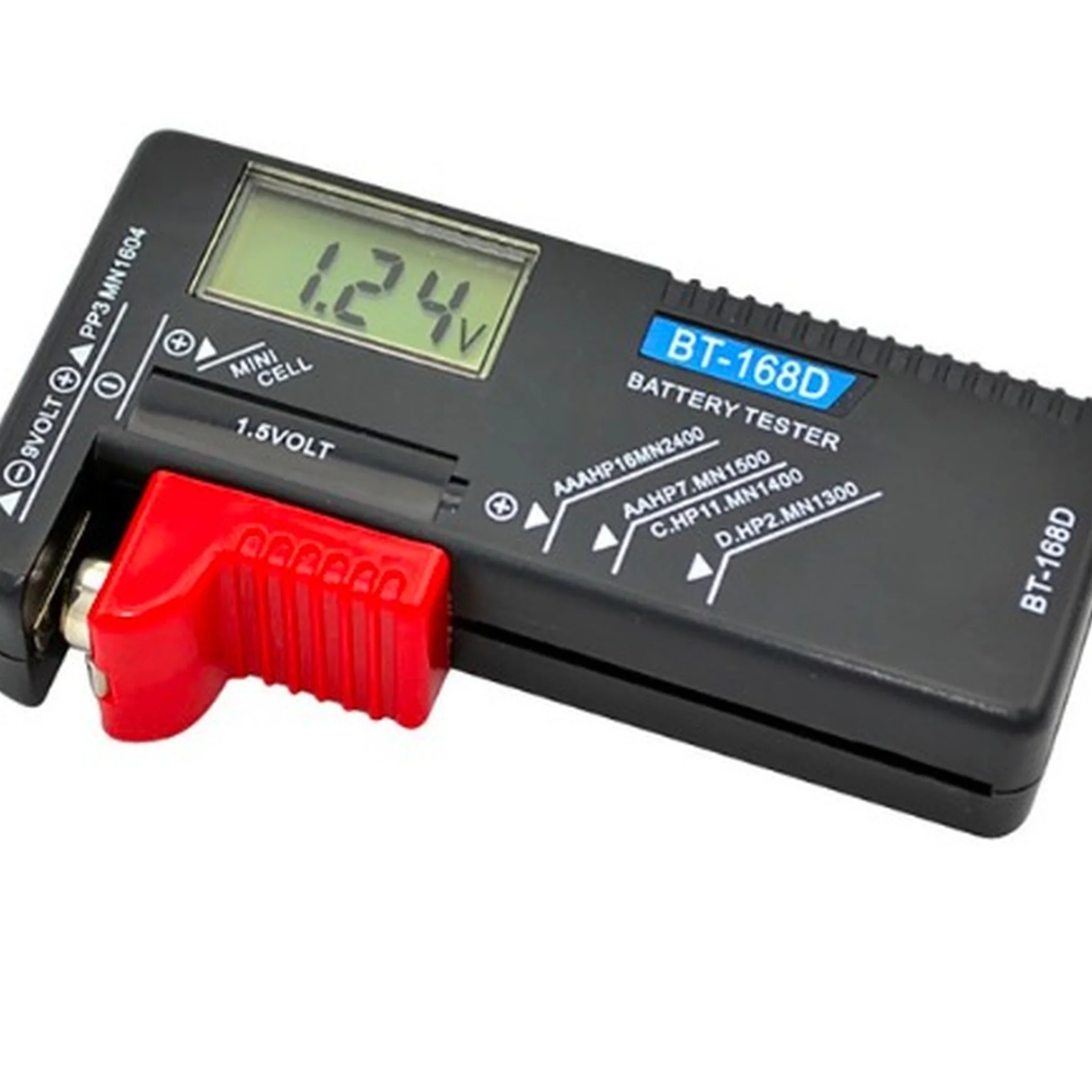 BT-168D Universal AA/AAA/C/D/9V/1.5V LCD Display Battery Tester