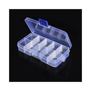 Clear Plastic Box (10 Grids)  130 x 68 x 23 mm