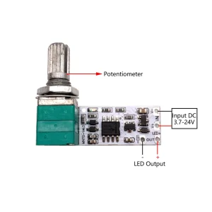 DC 3.7V-24V 4A LED Driver PWM Dimmer Module Stepless Potentiometer Circuit Control Board