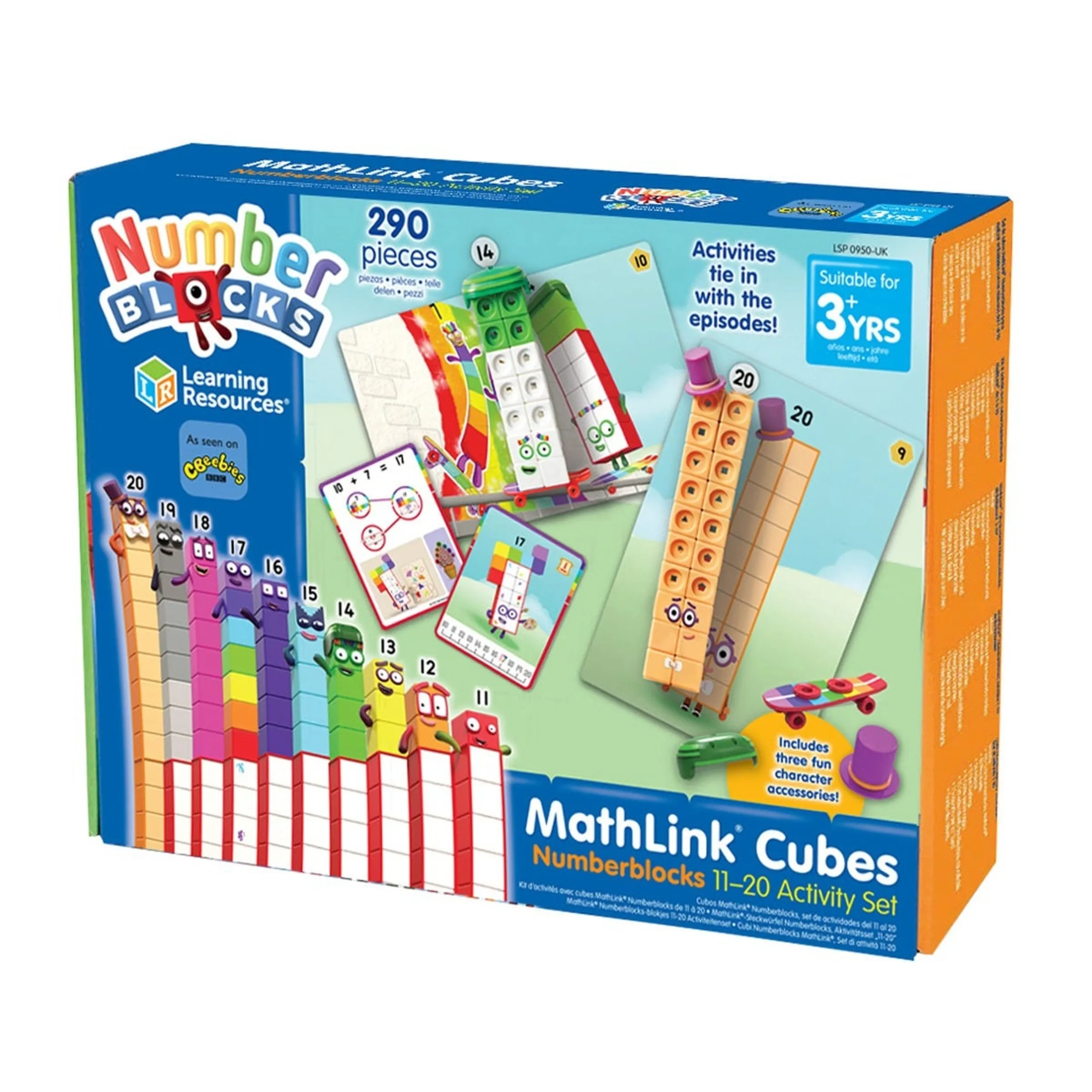 Learning Resources Educational Game MathLink Cubes Numberblocks 11-20 Activity Set for 3+ years