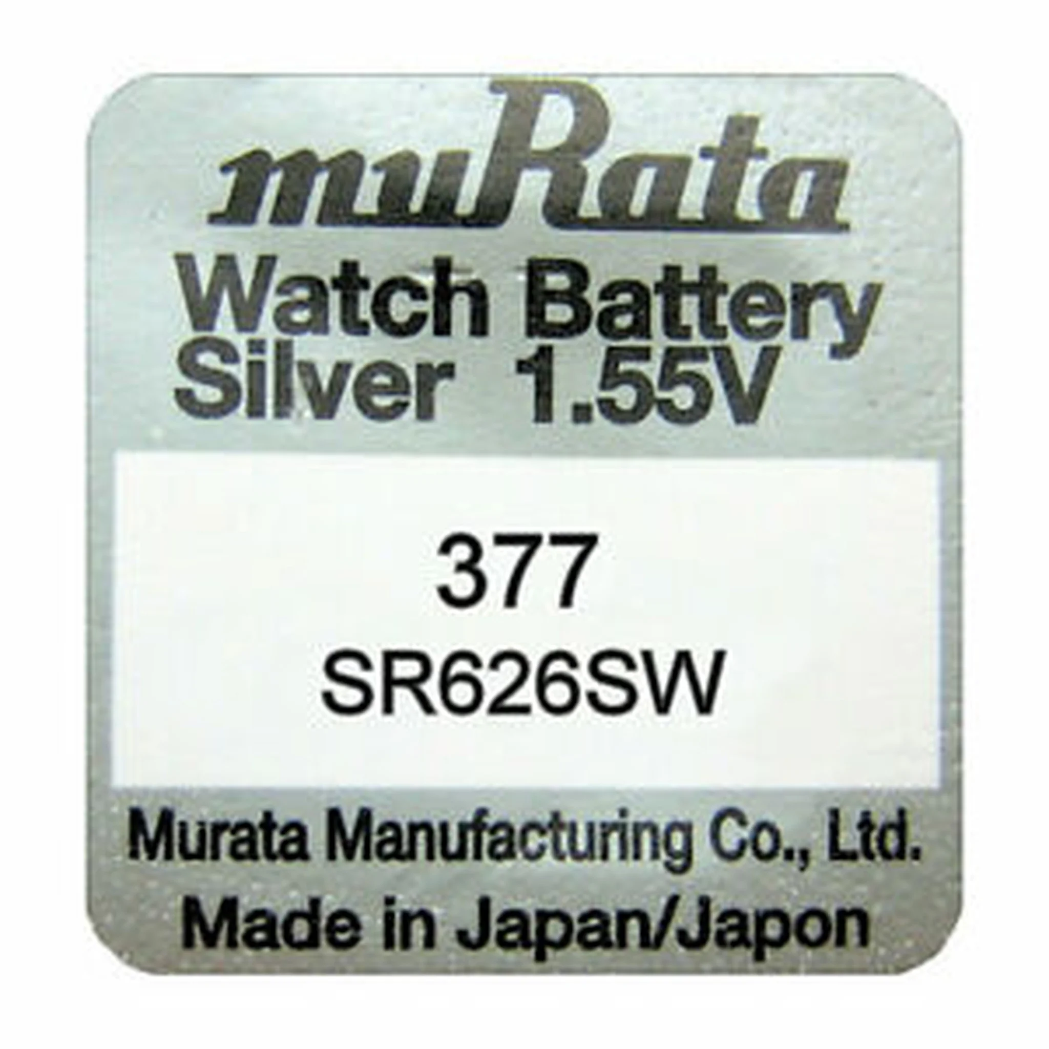 MURATA Μπαταρία λιθίου SR626SW, 1.55V, No377
