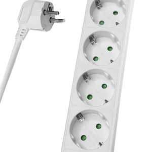 Powertech Πολύπριζο 5 Θέσεων με Διακόπτη και Καλώδιο 5m Λευκό