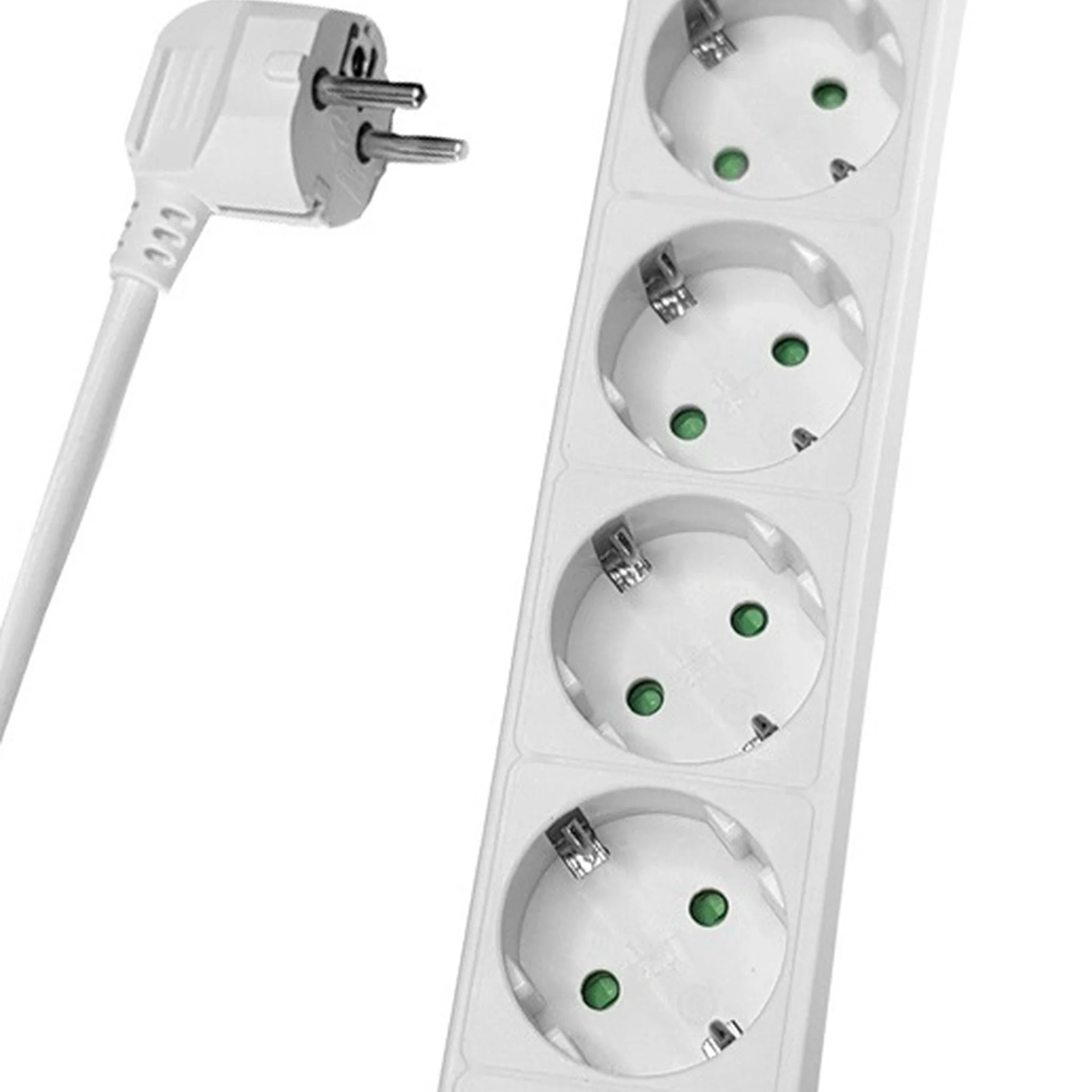 Powertech Πολύπριζο 5 Θέσεων με Διακόπτη και Καλώδιο 5m Λευκό