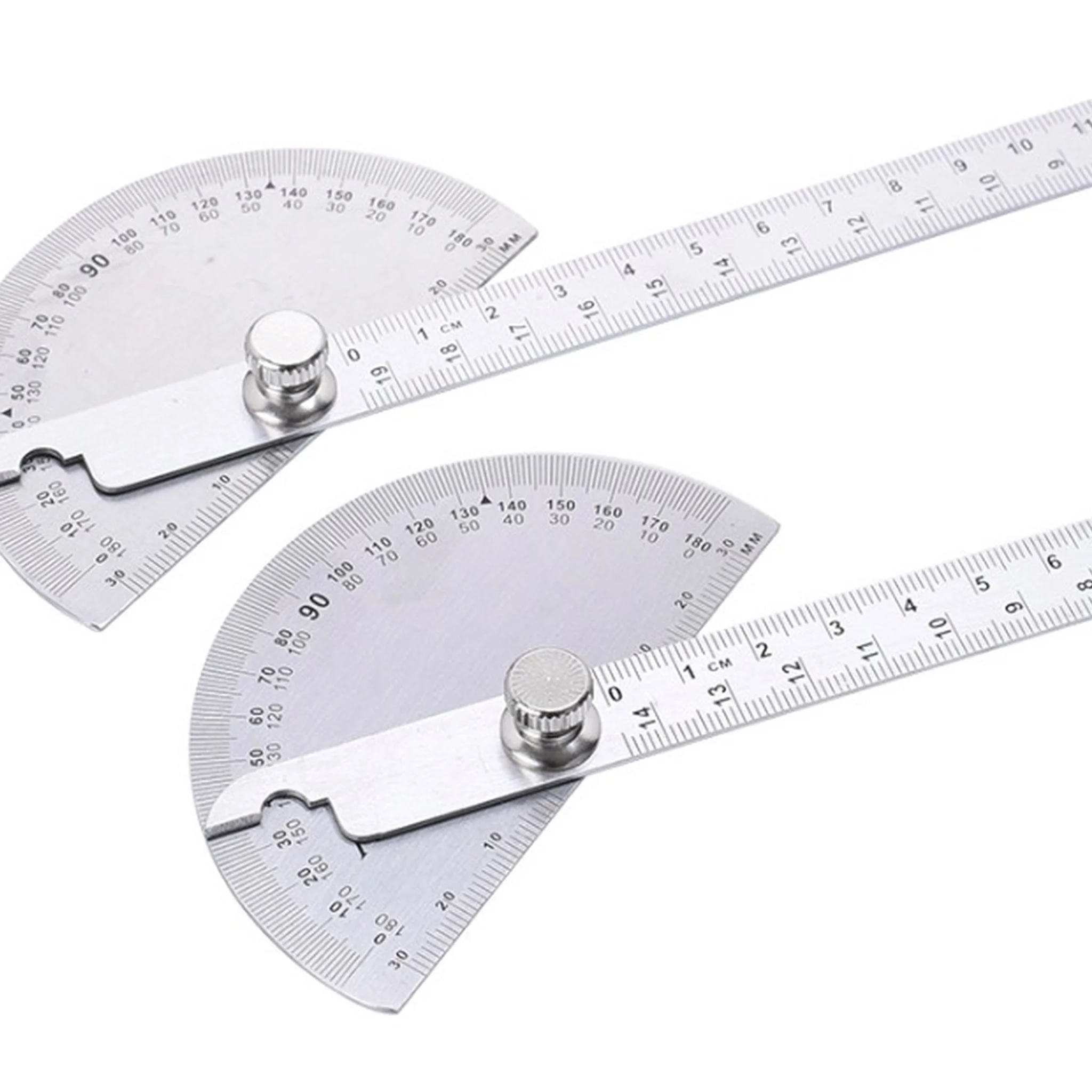 W0262A 90X150MM 180 Degree Stainless Steel Protractor Round Angle Ruler Tool